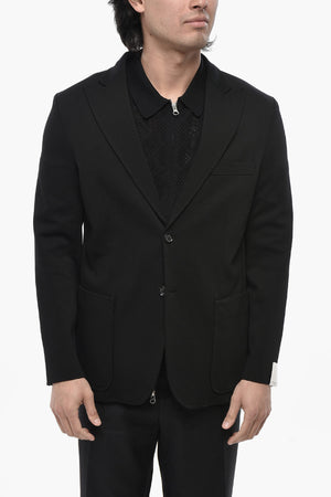 Blazer Slim Fit in Jersey con Rever a Lancia