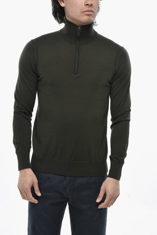 Maglia in Misto Lana con Mezza Zip