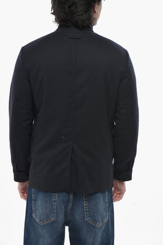 Utility-Jacke Aus Wolltuch Mit Verdeckter Knopfleiste