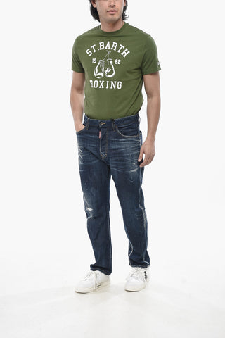 Jeans im Vintage-Look BRO mit Leder-Logo-Patch 20cm
