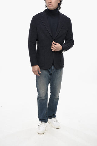 Ungefütterter Einreihiger Blazer mit spitzem Revers