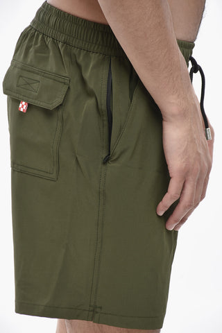 Solid-Color Swim Trunks With Elastic Waist