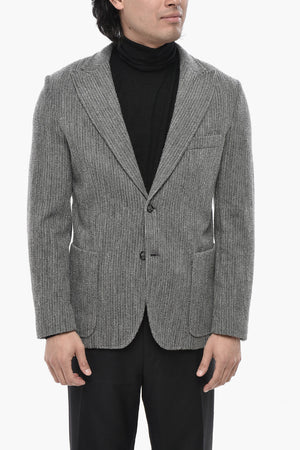 Unlined Single-Breasted Blazer with Notched Lapel
