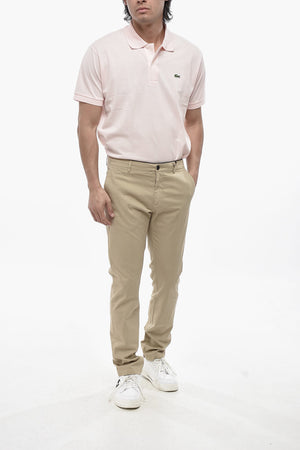 Regular-Waist Stretch Cotton Trousers