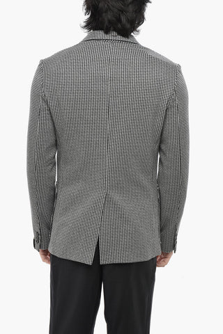 Blazer Sfoderato Motivo Pied de Poule con Rever a Lancia