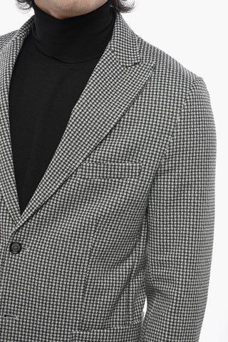 Blazer Sfoderato Motivo Pied de Poule con Rever a Lancia
