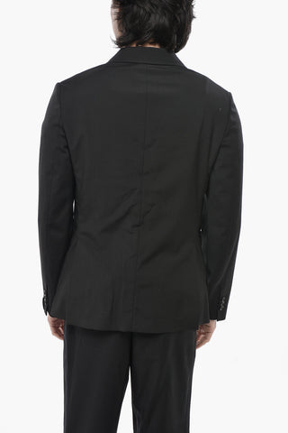 Unlined Double-Breasted Wool-Blend Blazer