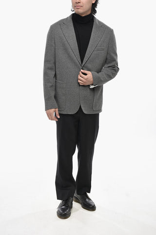 헤링본 패턴 블레이저 패치 포켓