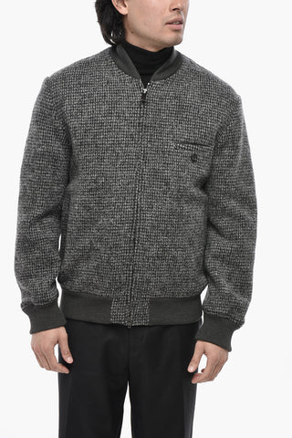 Virgin Wool Bomber Jacket with Chest Pocket