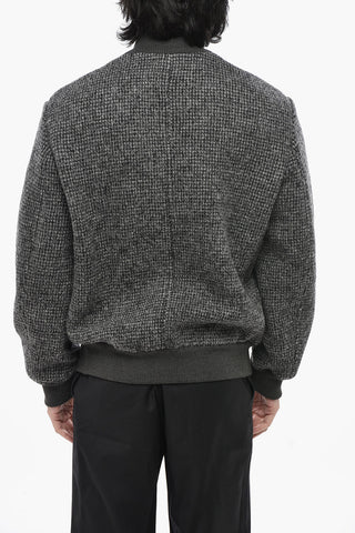 Virgin Wool Bomber Jacket with Chest Pocket