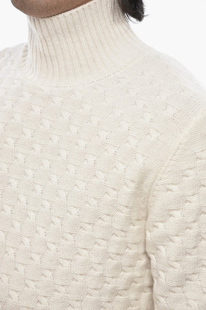 Rollkragenpullover aus reiner Schurwolle mit Rippenbündchen