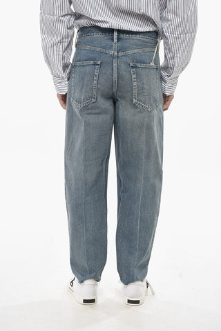 Gerade geschnittene Jeans mit 19cm Fransen-Saum