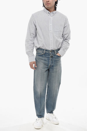 Jeans a Gamba Dritta con Orlo Sfrangiato 19cm