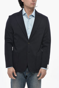 Blazer Sfoderato in Jersey con Rever a Lancia
