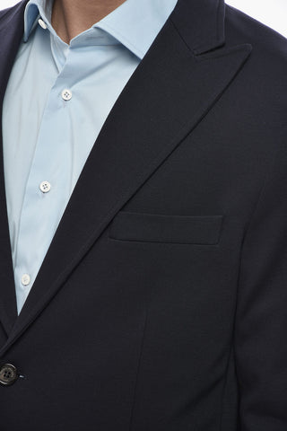 Unlined Jersey Blazer with Notch Lapel