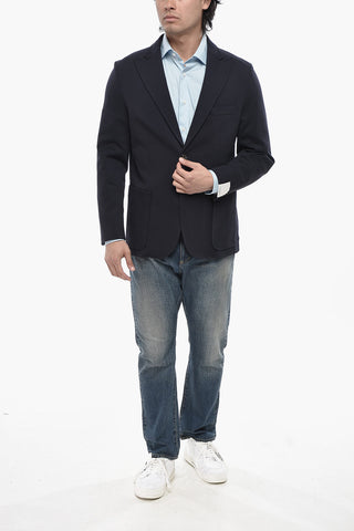 Unlined Jersey Blazer with Notch Lapel
