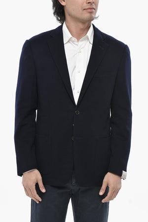2-Button Unlined Virgin Wool Blazer with Patch Pockets