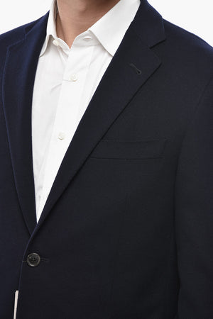 2-Button Unlined Virgin Wool Blazer with Patch Pockets