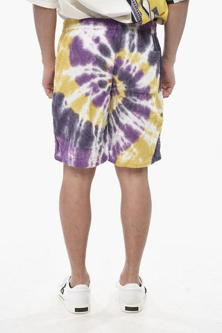 Shorts in Spugna di Cotone Effetto Tie-Dye