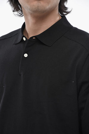 Polo in Misto Cotone con 2 Bottoni