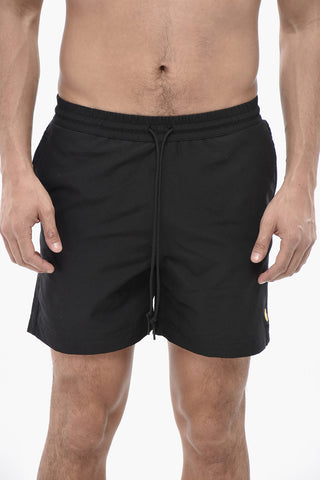 Costume da Bagno Boxer CHASE in Tinta Unita con Logo Ricamato