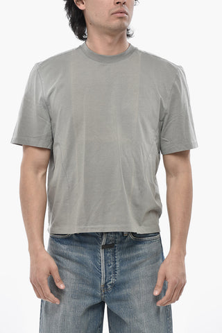 Einfarbiges Baumwoll-T-Shirt mit Rundhals