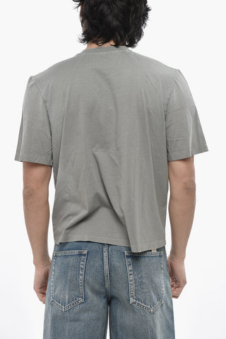 Einfarbiges Baumwoll-T-Shirt mit Rundhals