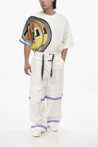 Wide-Leg Cotton-Blend Trousers