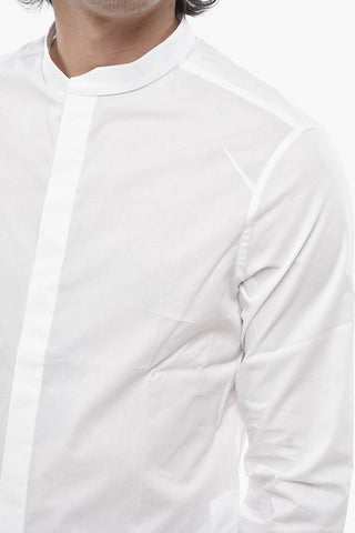 Camicia in Cotone Stretch con Colletto Coreano