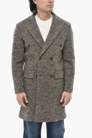Virgin Wool Double-Breasted Coat with Flap Pockets