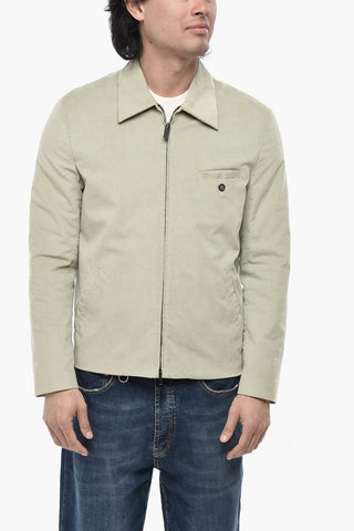 Overshirt in Velour a Coste con Zip Frontale