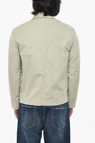 Overshirt in Velour a Coste con Zip Frontale