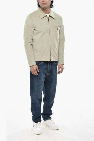 Overshirt in Velour a Coste con Zip Frontale