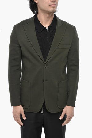Blazer Slim Fit in Jersey con Tasche a Toppa