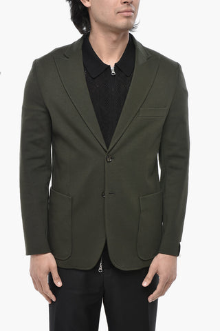 Blazer Slim Fit in Jersey con Tasche a Toppa