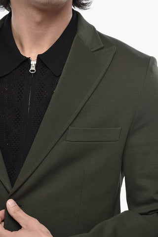 Blazer Slim Fit in Jersey con Tasche a Toppa