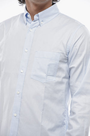 Camicia Button-Down in Tinta Unita con Taschino