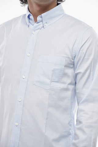 Camicia Button-Down in Tinta Unita con Taschino