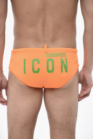 Costume da Bagno Slip  Stretch con Logo a Contrasto