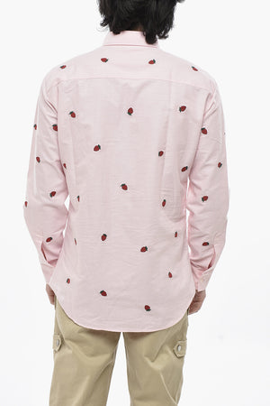 Button-Down-Hemd RELAX DAN Uni Mit Allover-Erdbeerstickereien