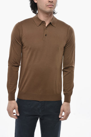 Pullover aus Wollmix mit Polo-Kragen