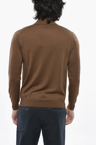 Wool-Blend Sweater With Polo Collar