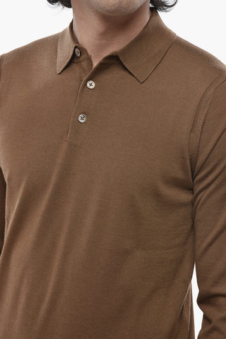Wool-Blend Sweater With Polo Collar