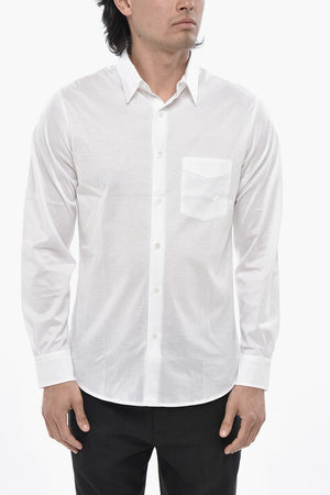 Solid Cotton-Jersey Shirt with Pocket