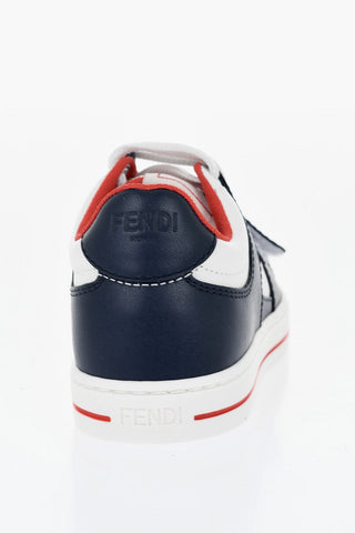 Leather Low-Top Sneakers with Embossed Logo
