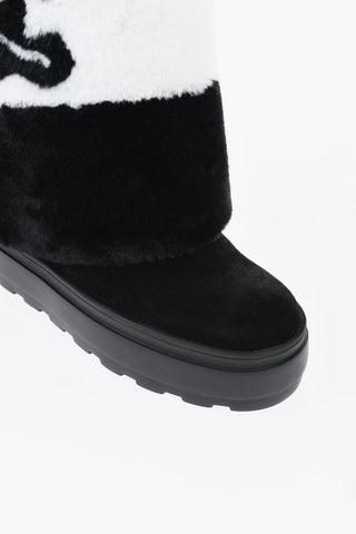 Stivali in Suede con Risvolto in Ecopelliccia