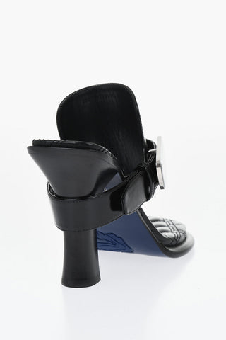 Brushed Leather Thong Mules 10cm