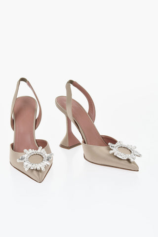 Satin Slingback-Pumps BEGUN mit Schmuckdetail 11cm