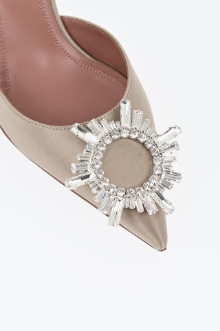 Satin Slingback-Pumps BEGUN mit Schmuckdetail 11cm