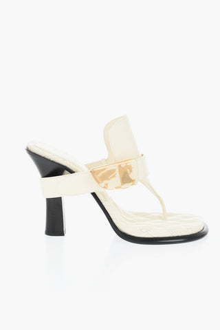 Mules Infradito in Pelle Spazzolata 10cm